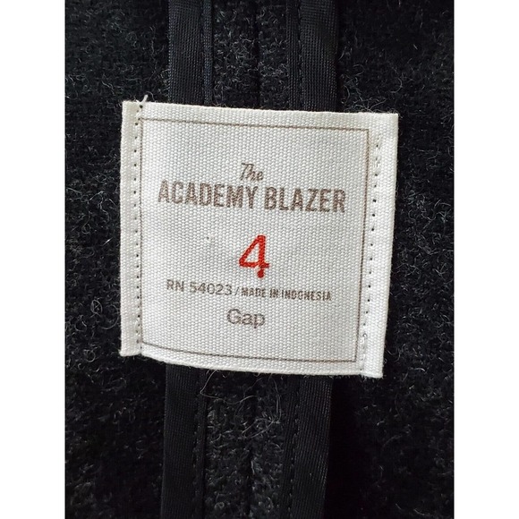 GAP The Academy Blazer Black Gray Polka Dot Wool Blend Blazer Jacket Size 4 - Picture 9 of 12